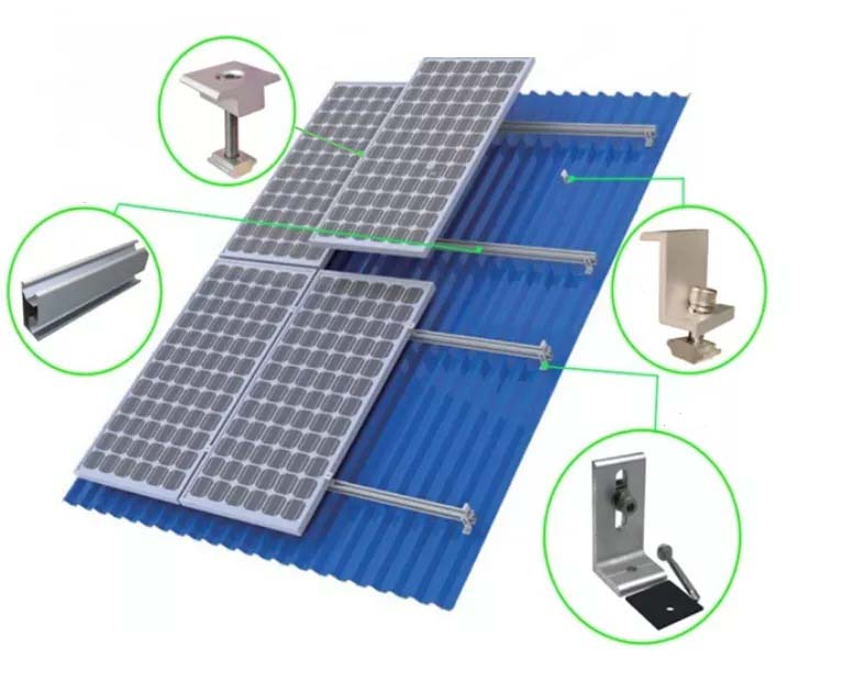 Комплект крепления 6-и солнечных панелей/батарей на крышу